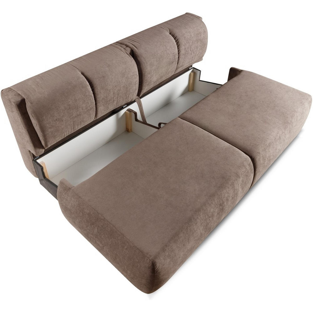 SCHLAFSOFA 3-Sitzer Trevi mit Schlaffunktion, Braun - Schwarz/Braun, Textil (206/82/91cm) - Beautysofa