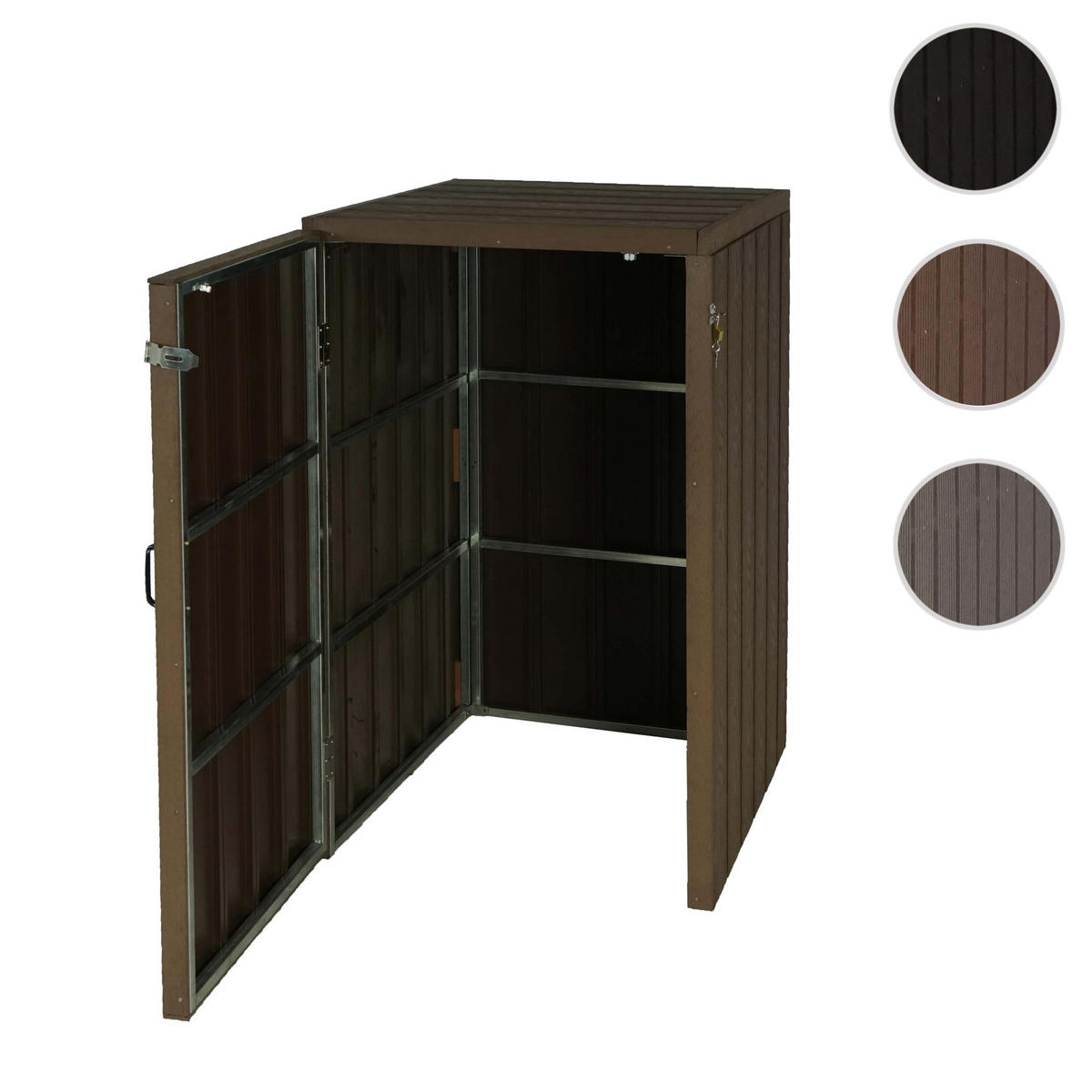 1-/2ER WPC-MÜLLTONNENVERKLEIDUNG Braun - Braun, Metall (80/117/105cm) - MCW