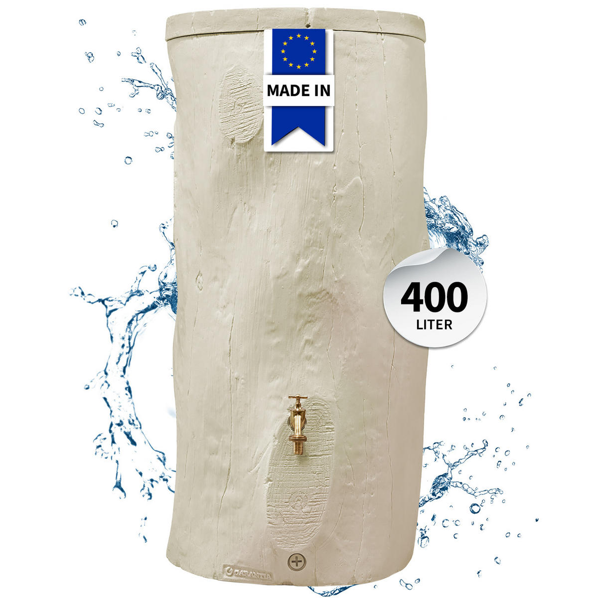 STOCK Regentonne 400 L, pine - Pinienfarben, Kunststoff (72/119/72cm) - GARANTIA
