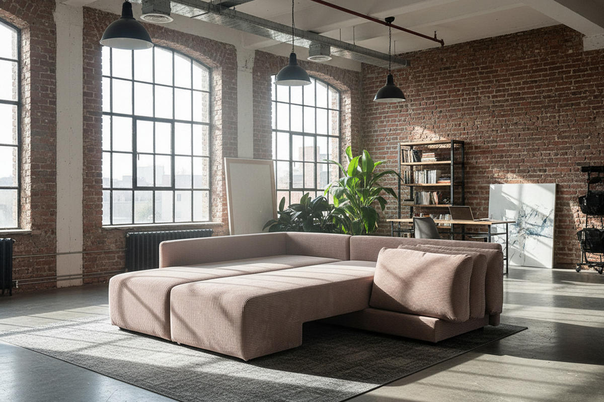 SCHLAFSOFA SADIRA Taupe Cord - Taupe/Schwarz, Kunststoff/Textil (288/209cm) - KAWOLA