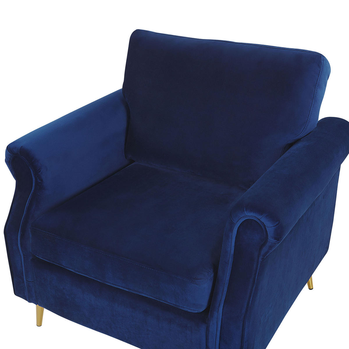 SESSEL Samtstoff Blau Vietas - Blau, Textil/Metall (85/90/69cm) - Beliani