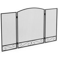 KAMINSCHUTZGITTER Metall Schwarz - Schwarz, Metall (1/70/123cm) - HOMCOM