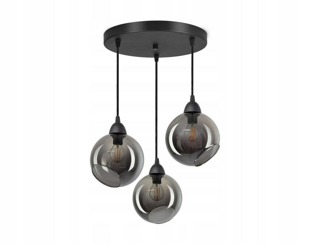 PENDELLEUCHTE Kogel - Transparent/Anthrazit, Glas/Metall (35/35/80cm) - kiki design