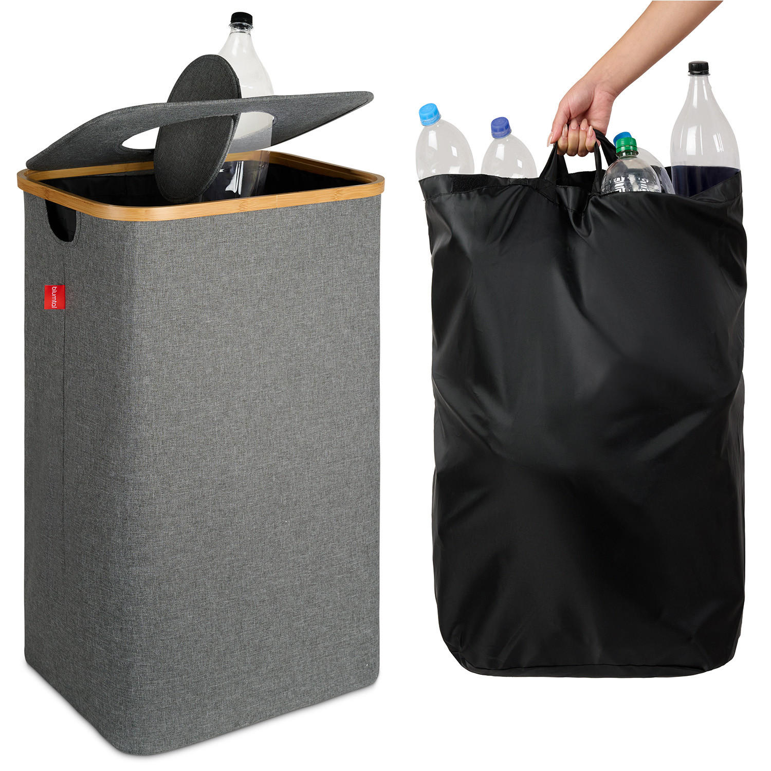 PFANDFLASCHEN-TASCHE 100L Schwarz - Schwarz, Kunststoff (18/2/25cm) - Blumtal