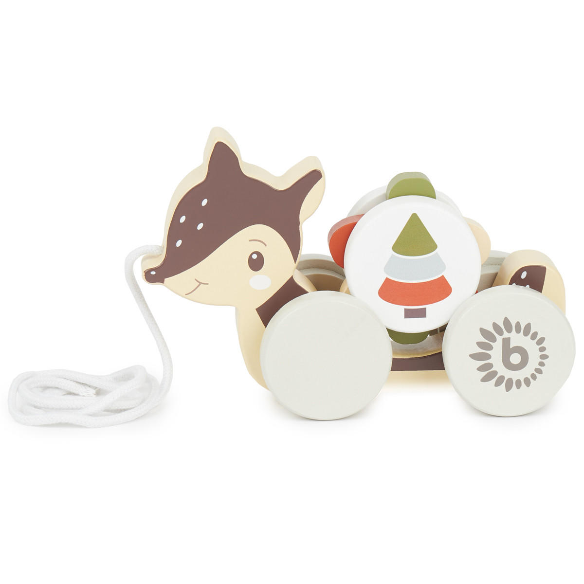 NACHZIEHSPIELZEUG Holz Reh - ab 12 Monat - Braun, Holz (6/17cm) - Bieco Spielwaren