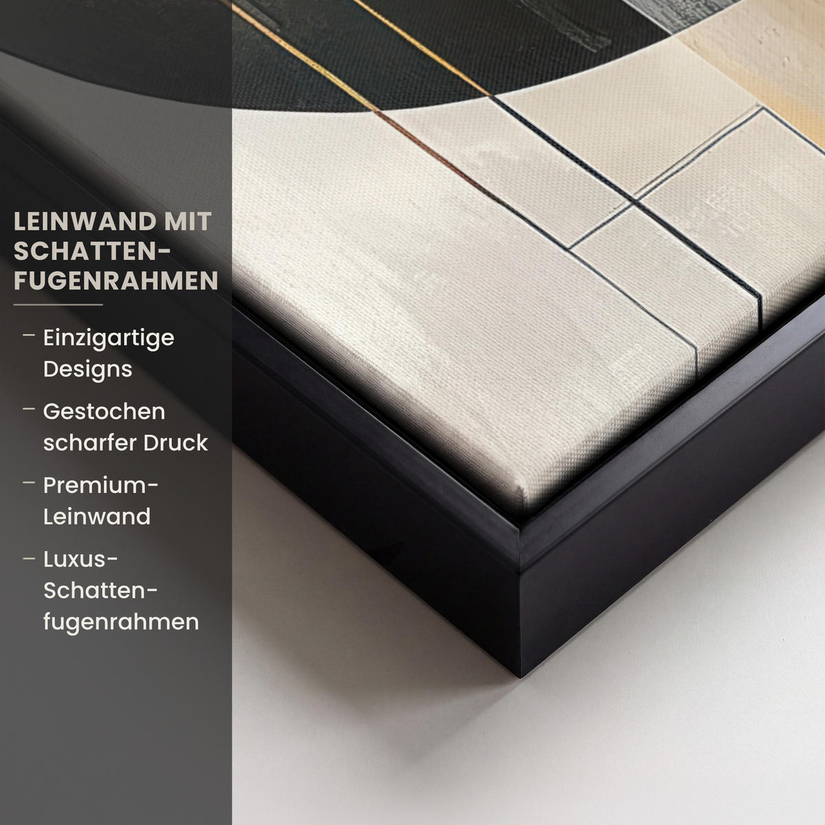 LEINWAND Bilder mit Rahmen - Abstrakt - Gold - Bronze - Grün - Formen - Modern - 70x100 - Multicolor, Textil (70/100cm) - MuchoWow