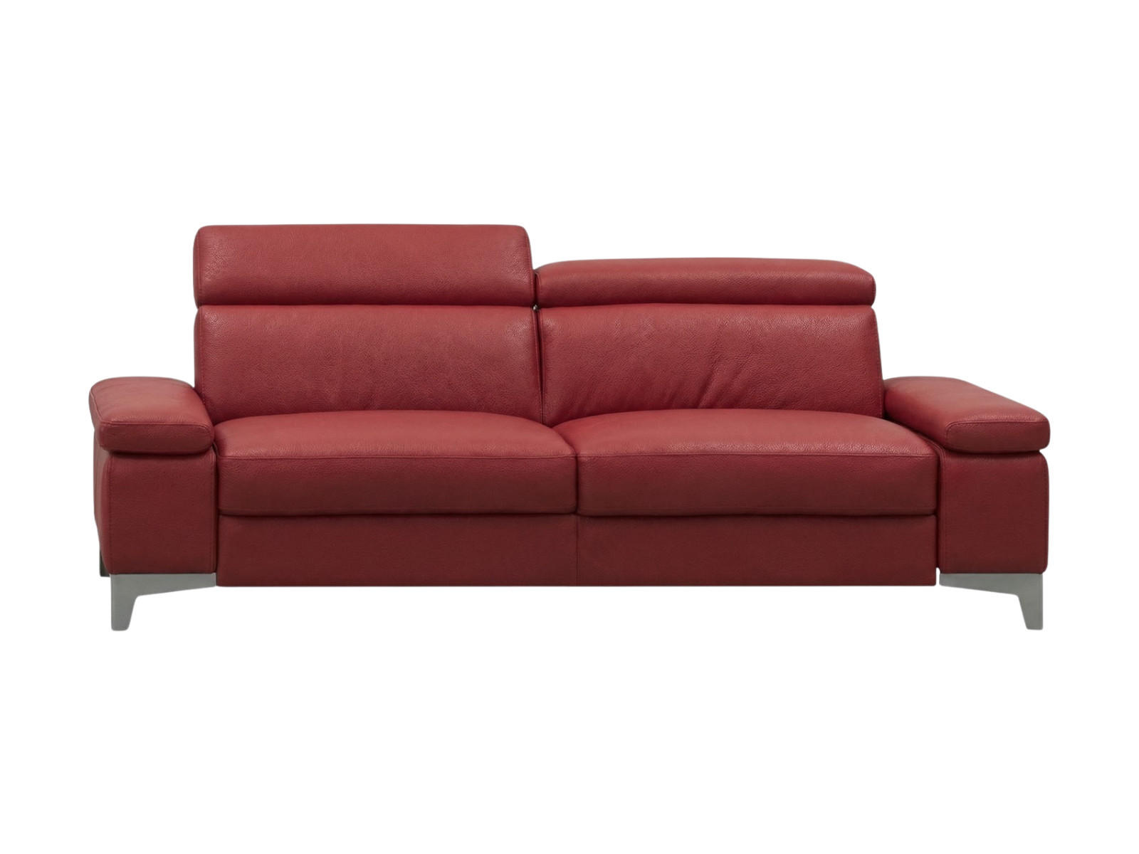 3-SITZER Sofa Talisman Echtleder Rot - Rot, Leder/Metall (216/80/100cm)
