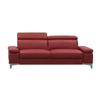 3-SITZER Sofa Talisman Echtleder Rot - Rot, Leder/Metall (216/80/100cm)