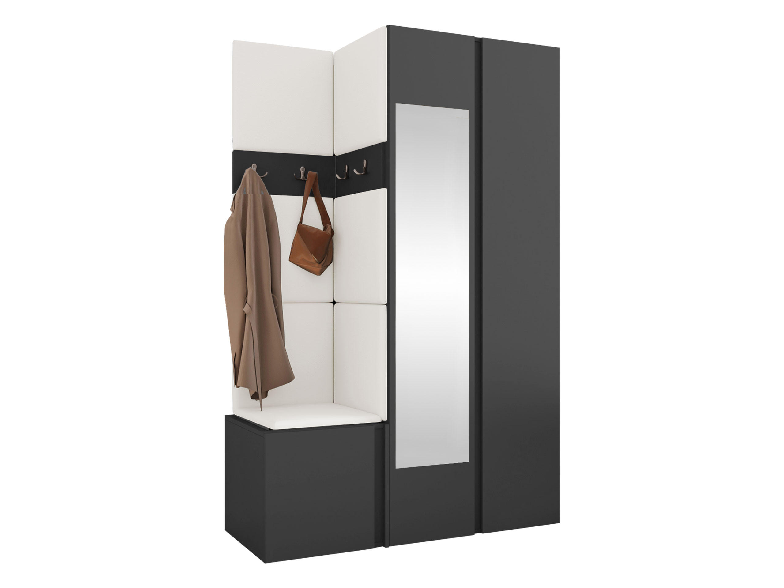 MOBILIER PENTRU HOL Orion XXVI - grafit, material plastic/compozit lemnos (116/186/46cm) - MIRJAN24