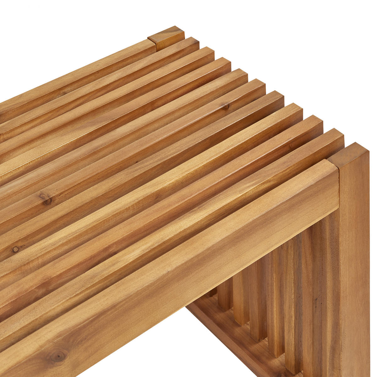 GARTENBÄNKE Heller Holzfarbton Sulzano - Hellbraun, Holz (150/45/40cm) - Beliani