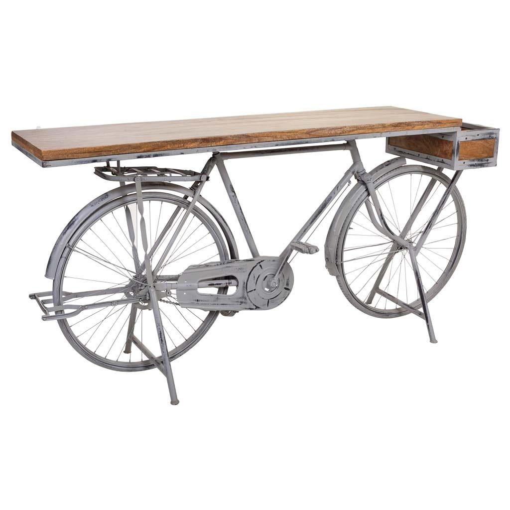KONSOLE aus Holz und Metall 198X50X94 cm - Silberfarben, Metall (50/198/94cm) - Wanderlust