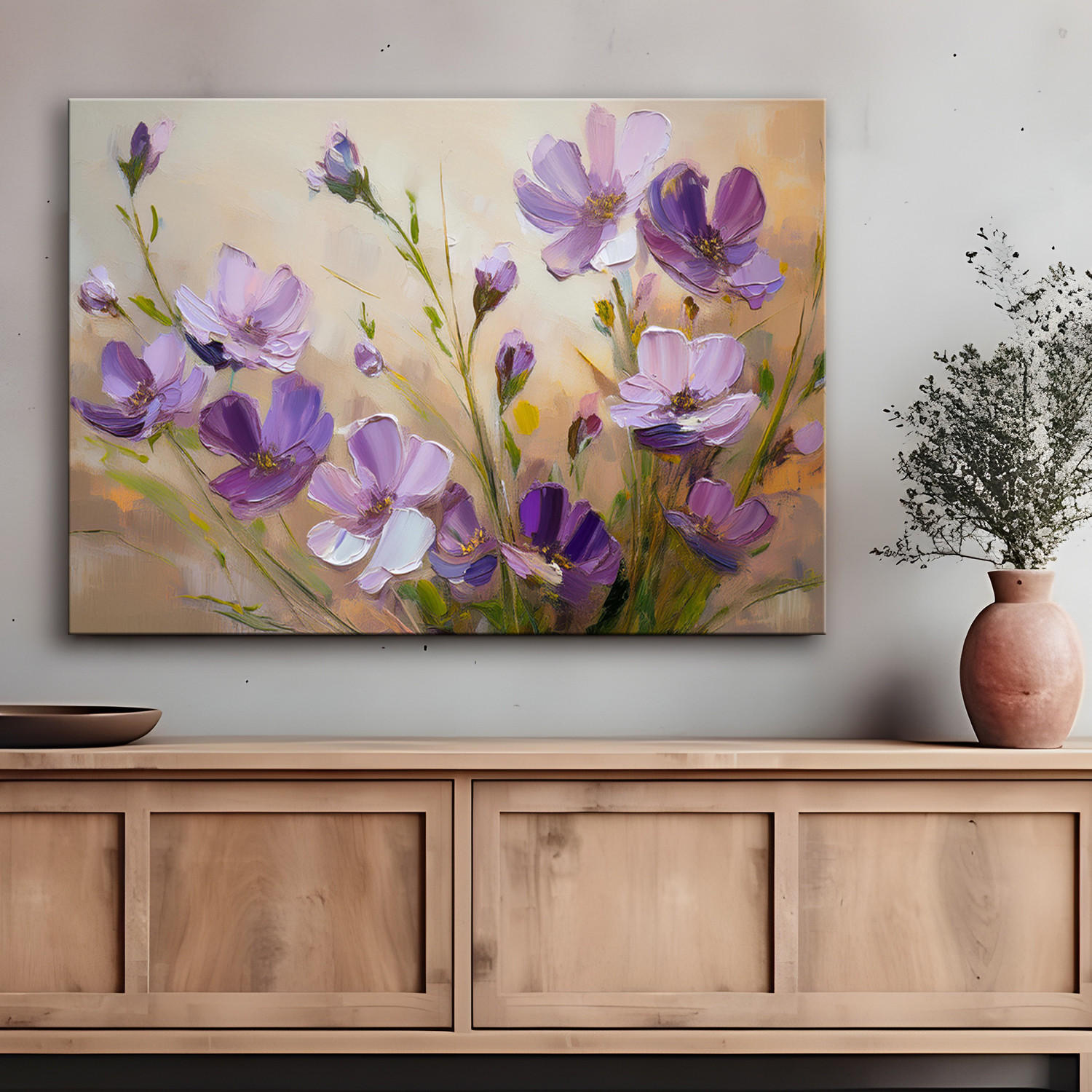 WANDBILD blumen lila pflanzen natur - Lila, Textil (60/40cm) - Feeby