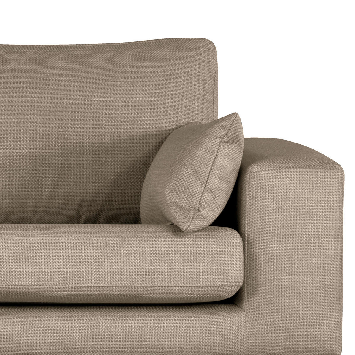 2-SITZER SOFA - Taupe/Eichefarben, Eichenholz/Textil (197/81/88cm) - home24