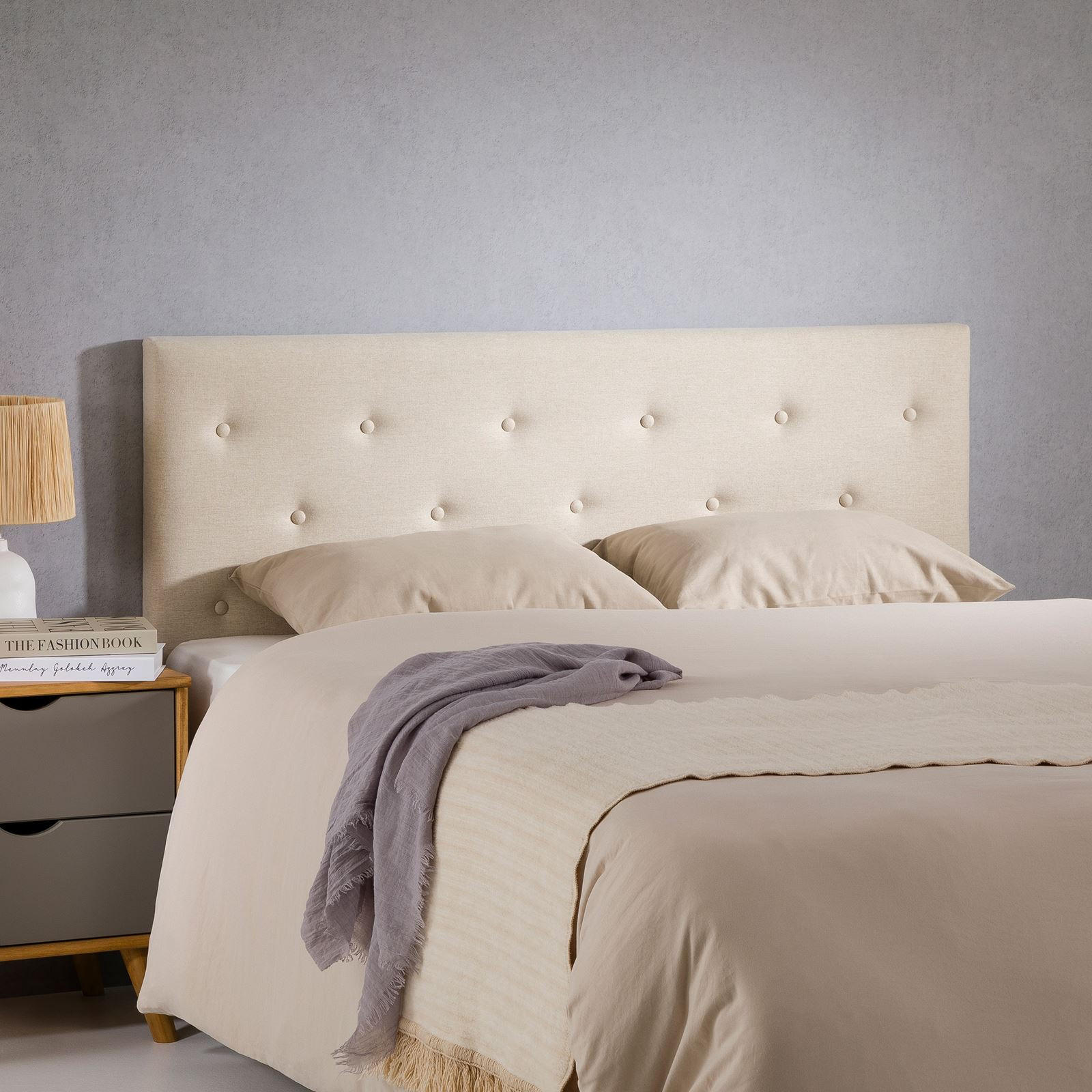 KOPFTEIL LULINE 160X190 CM - Beige, Textil (160/92/7cm) - IDIMEX