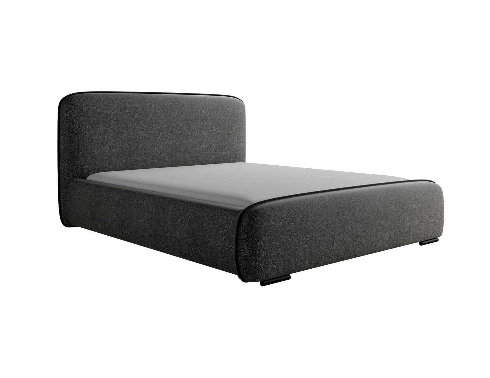 BETT BELLION MORF - Schwarz, Holzwerkstoff (120/200cm) - Meblini