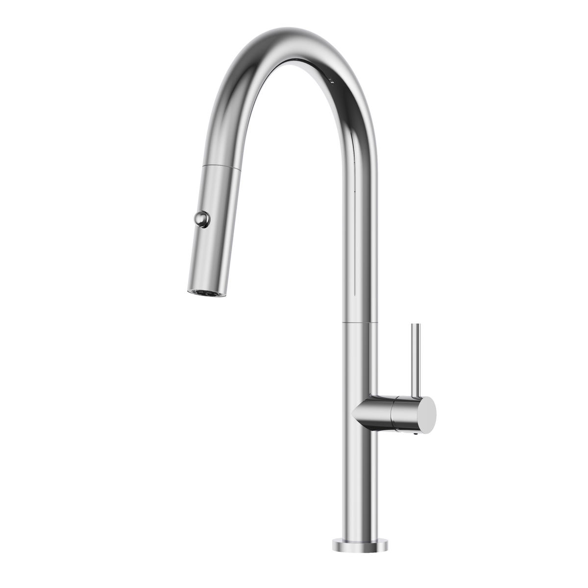 KÜCHENARMATUR Livia Chrom 43 cm Ausziehbrause 2 Strahlarten 360° 1-tlg. - Chromfarben, Metall (24/43/24cm) - Granitan