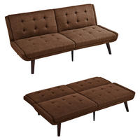 SCHLAFSOFA aus Leinen 157x51x70 cm in Braun mit 5-fach verstellbarer Rückenlehne - Braun, Textil (157/70/51cm) - Modfu
