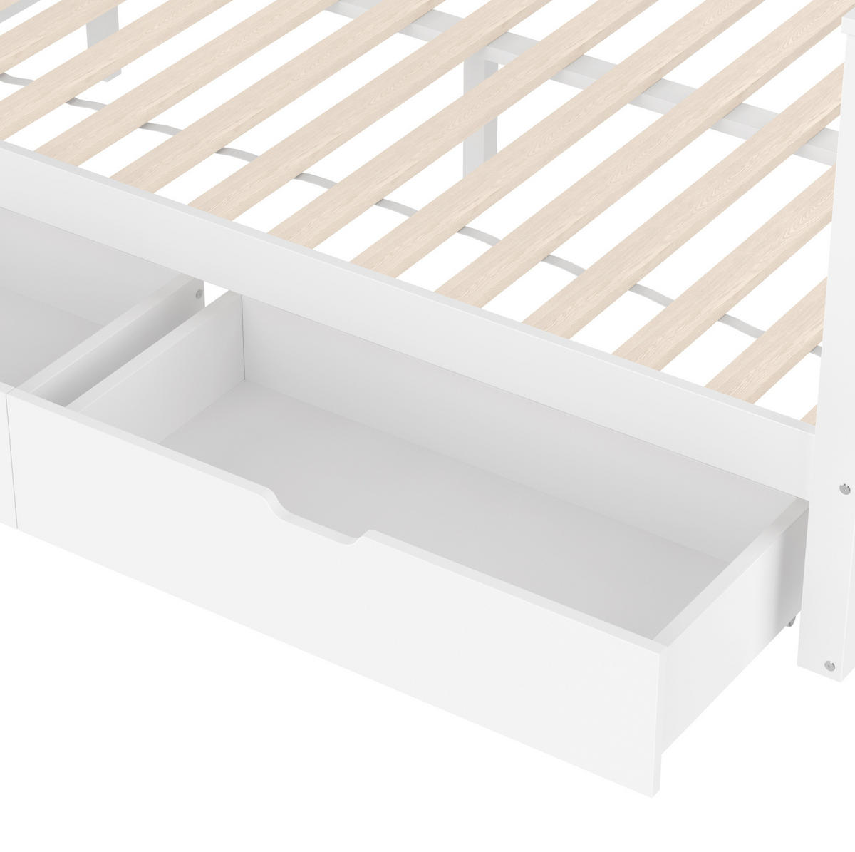 ETAGENBETT 90/200 über 140/200 cm in Weiß mit Rutsche und 2 Schubladen - Weiß, Holzwerkstoff (90/200cm) - OKMYHOME