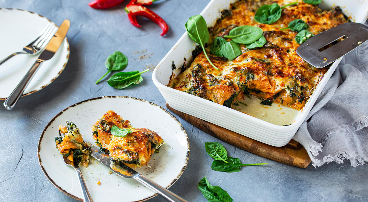 XXXLecker Rezept Suesskartoffel Spinat Auflauf