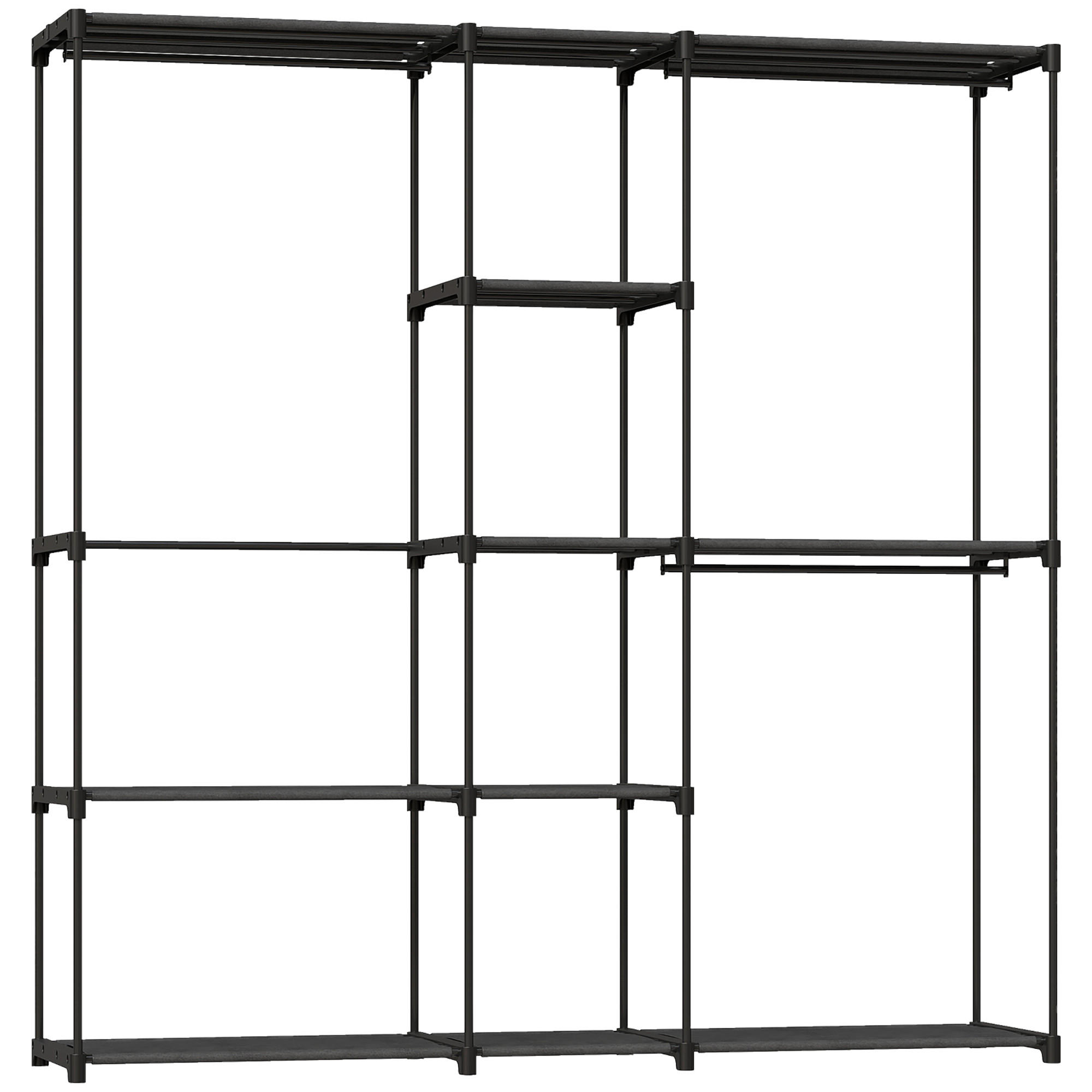 KLEIDERSCHRANK aus Vliesstoff Schwarz - Schwarz, Textil (43/185/182cm) - HOMCOM