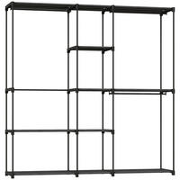 KLEIDERSCHRANK aus Vliesstoff Schwarz - Schwarz, Textil (43/185/182cm) - HOMCOM