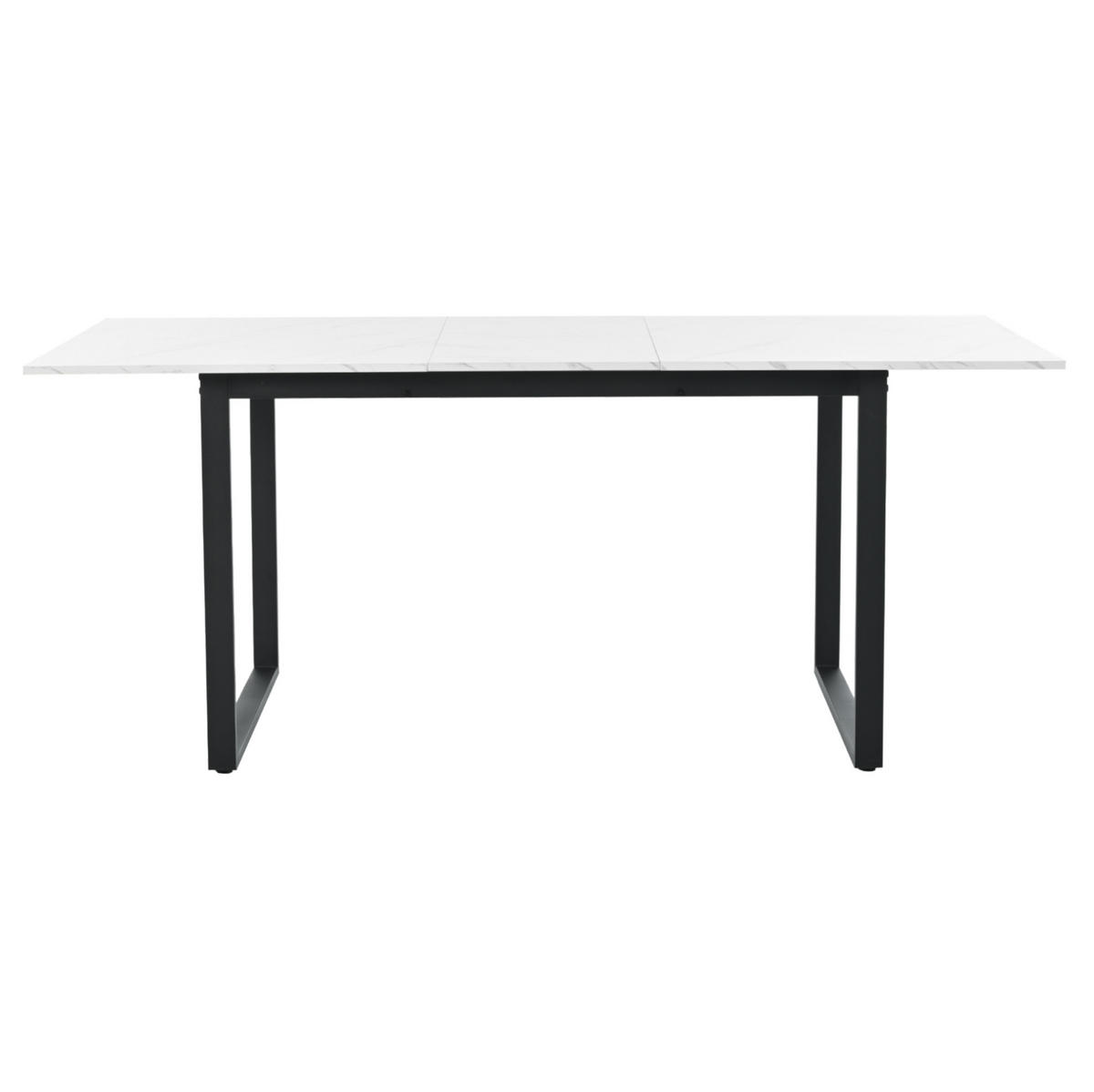 AUSZIEHTISCH 140/80/75 cm in Weiß mit Marmoroptik & Metallgestell - Weiß, Holzwerkstoff (180/80/75cm) - BEAOK