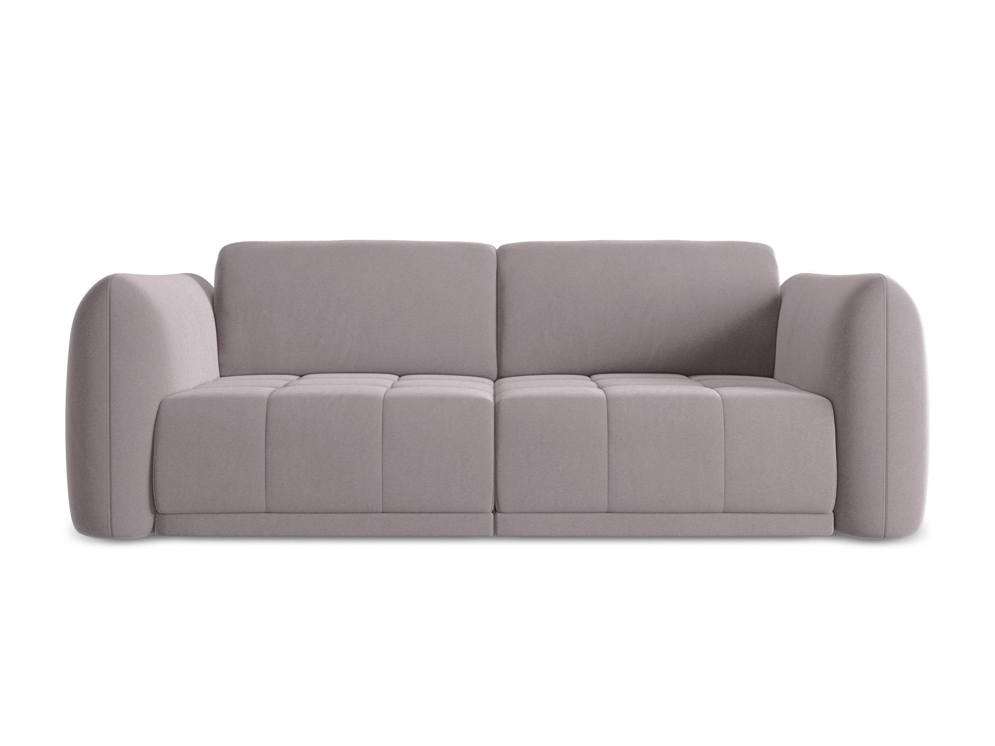 3-SITZER SOFA Samt Stoff Violett - Lila/Flieder, Kunststoff/Textil (210/74/105cm) - Makamii