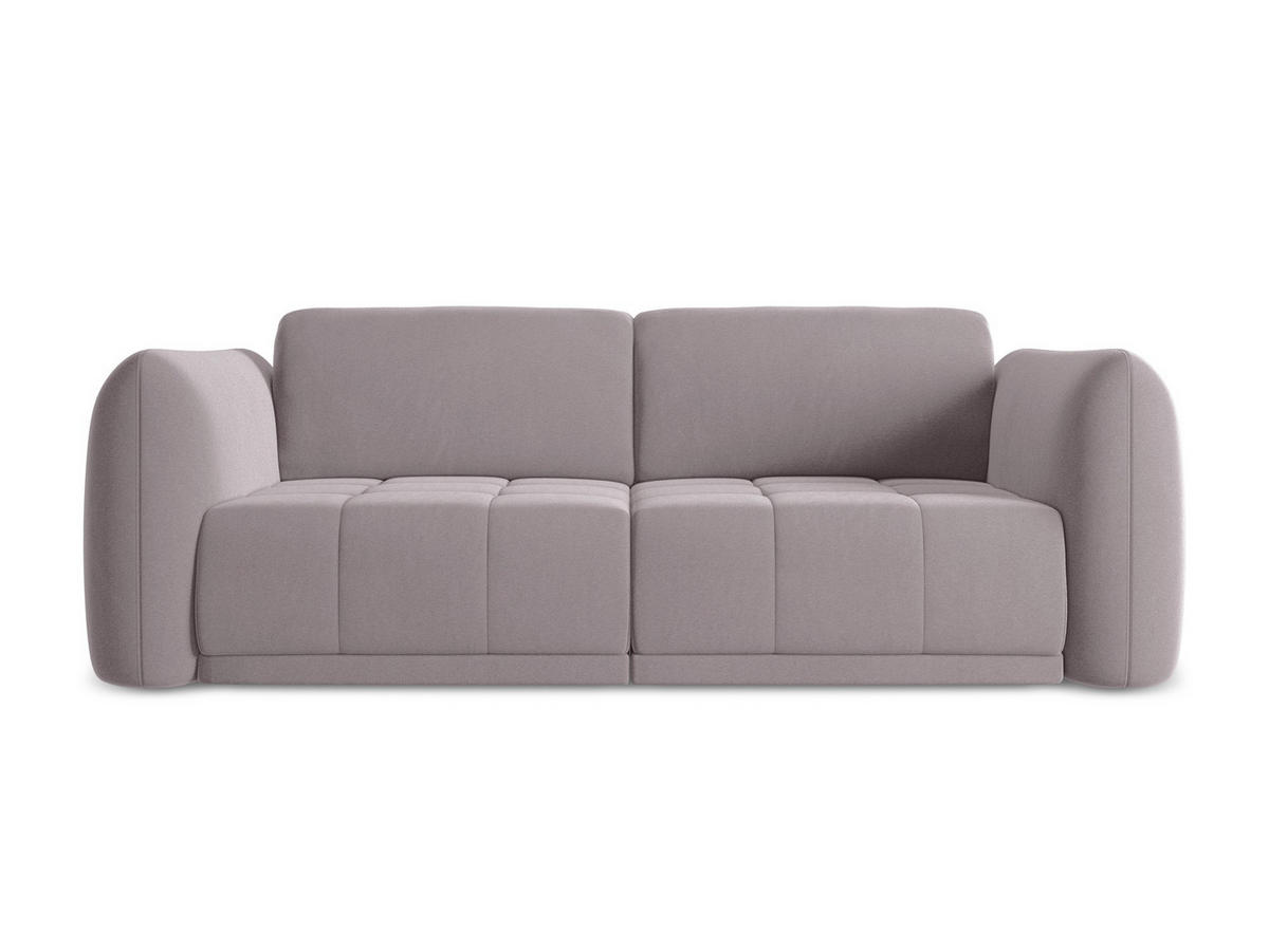 3-SITZER SOFA Samt Stoff Violett - Lila/Flieder, Kunststoff/Textil (210/74/105cm) - Makamii