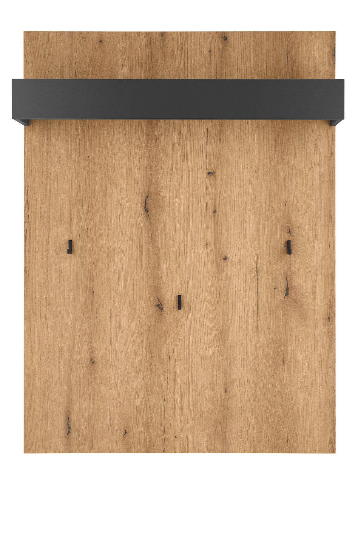 GARDEROBENPANEEL Evoke Eiche, grau 100 x 135 cm, Wandgarderobe mit Kleiderstange - Eichefarben/Grau, Holzwerkstoff/Metall (100/135/25cm) - Furn.Design