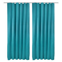 VORHANG Amelie BK mit Kräuselband 140x245cm Türkis (2tlg) - Türkis, Textil (140/245/1cm) - Beautissu 