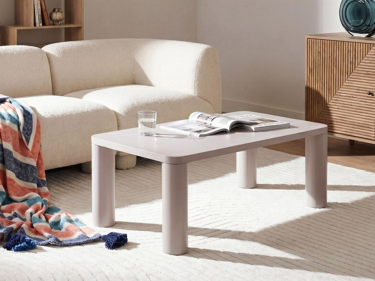 KONFERENČNÍ STOLEK Taupe Yentna - béžová/šedohnědá, kompozitní dřevo (120/60/40cm) - Beliani