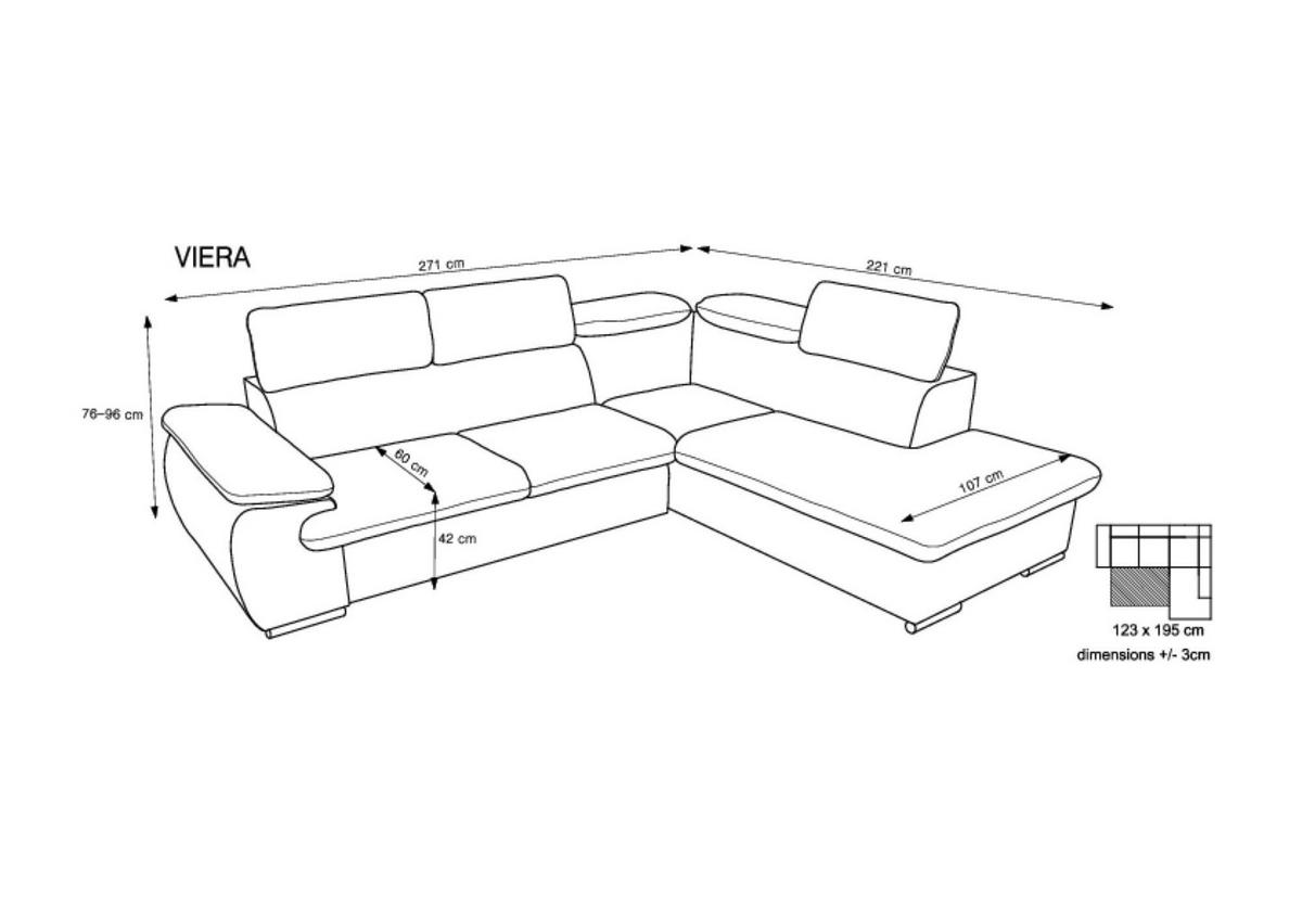 ECKSOFA VIERA Schwarz 271x221x96 cm - Schwarz, Textil (271/221cm) - FURNLUX