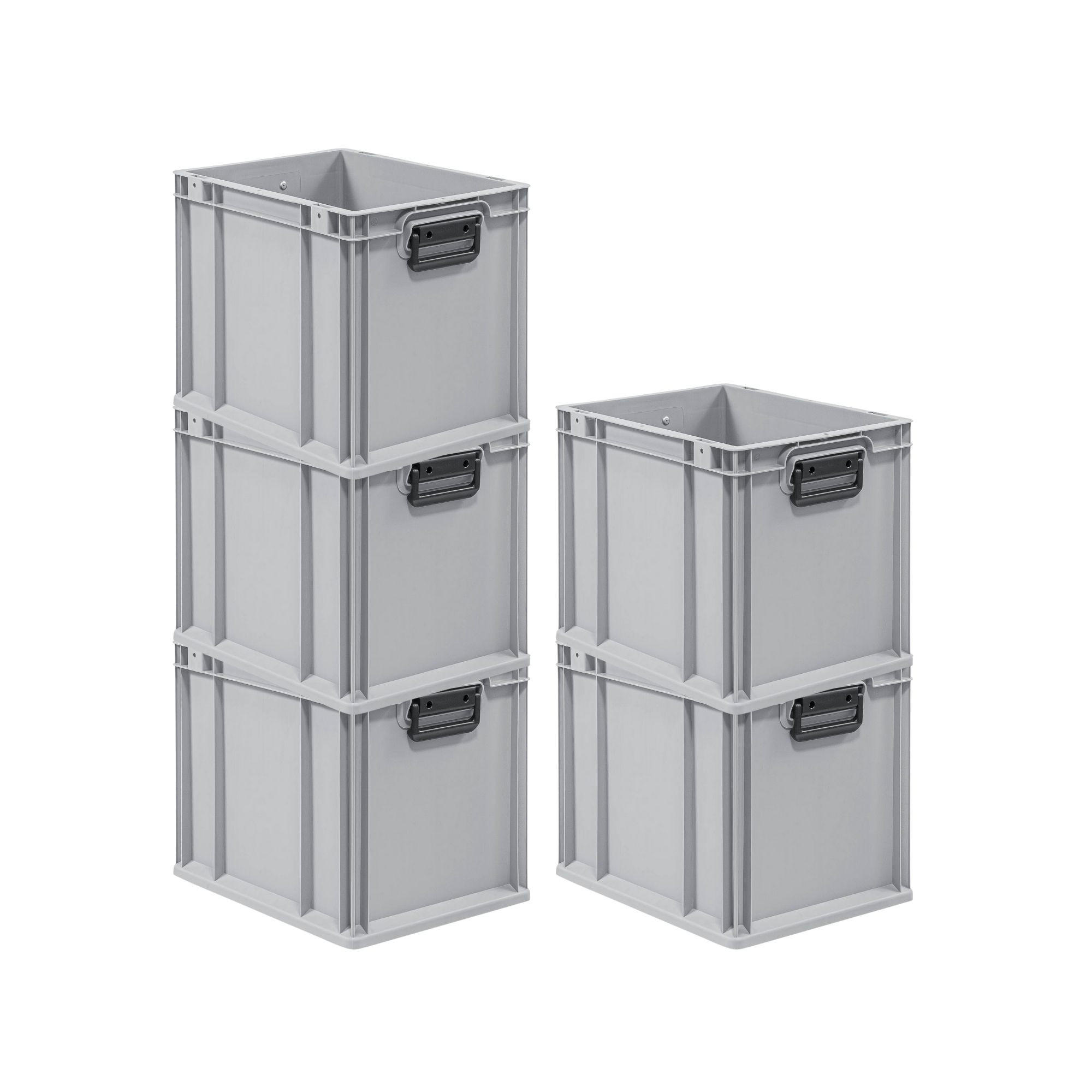 EUROBOX 5x Nextgen Portable Duo 32x30x40cm 30 Liter - Grau, Kunststoff (30/32/40cm) - PROREGAL