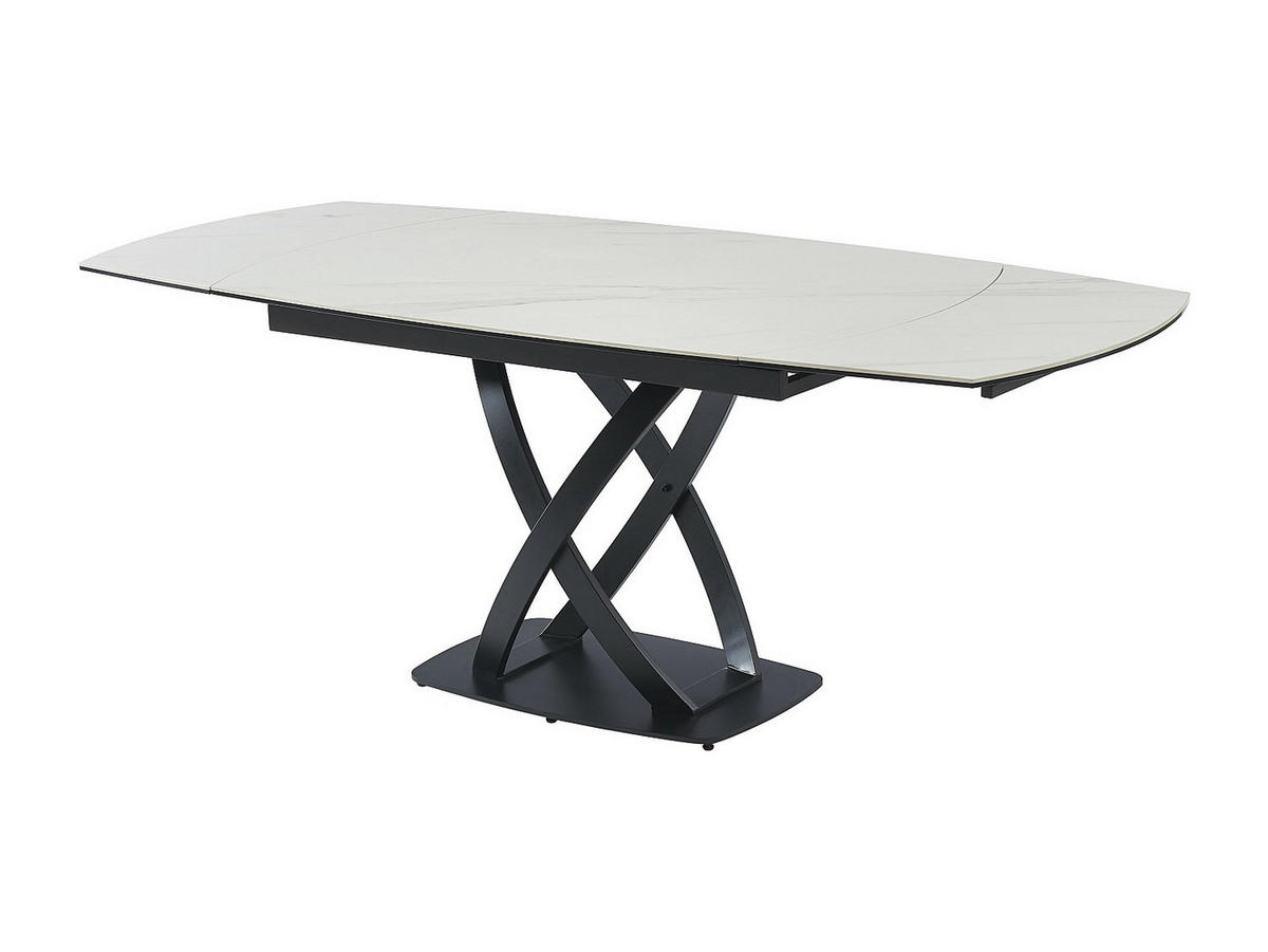 ESSTISCH - 4 Personen, 6 Personen, 8 Personen - Glas, Keramik - Schwarz, Weiß LIOMELI - Schwarz/Weiß, Glas/Keramik (90/165/76cm) - Vente-Unique