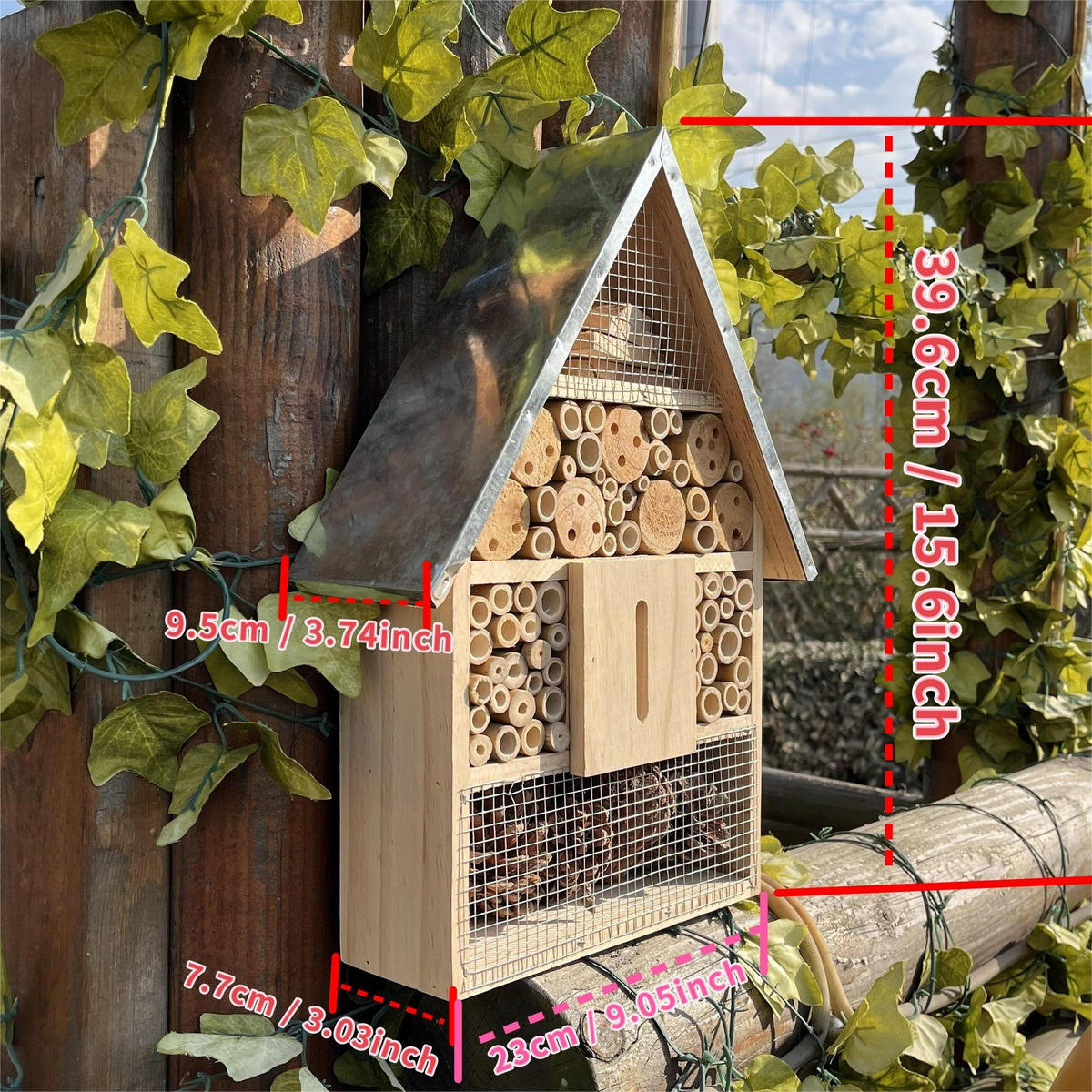 INSEKTENHOTEL 23/9.5/39.6 cm - Multicolor, Holz (9.5/39.6/23cm) - Authentics