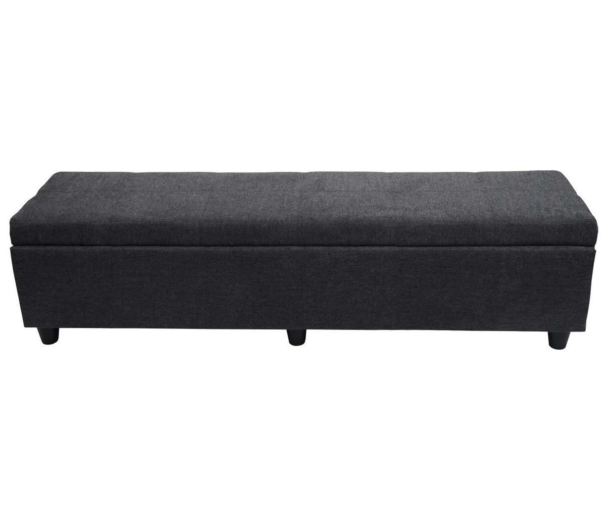 SITZBANK mit Aufbewahrung Lars Leder + Kunstleder Rot 45x112x45cm - Dunkelgrau, Kunststoff (112/45/45cm) - BERLINLODGE