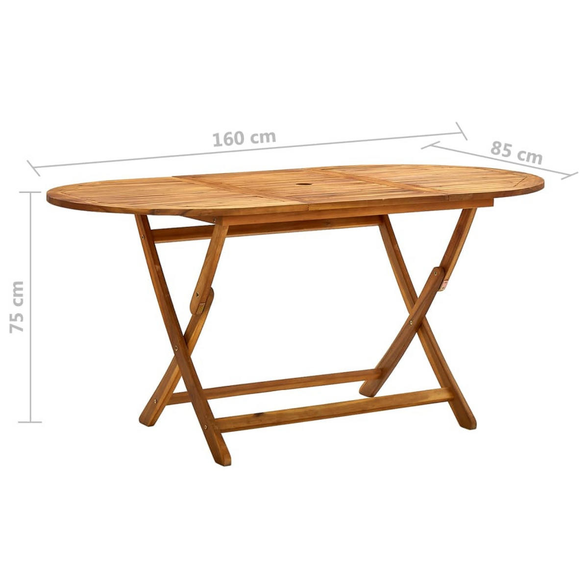 KLAPPBARER Gartentisch 160/85/75 Cm Massivholz Akazie - Braun, Holz (160/85/75cm) - vidaXL