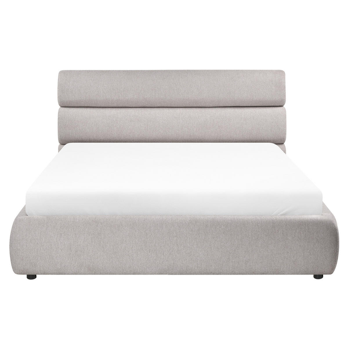 BETT mit Stauraum 160/200 cm Kunstleinen Grau Bonifacio - Grau, Textil (160/200cm) - Beliani