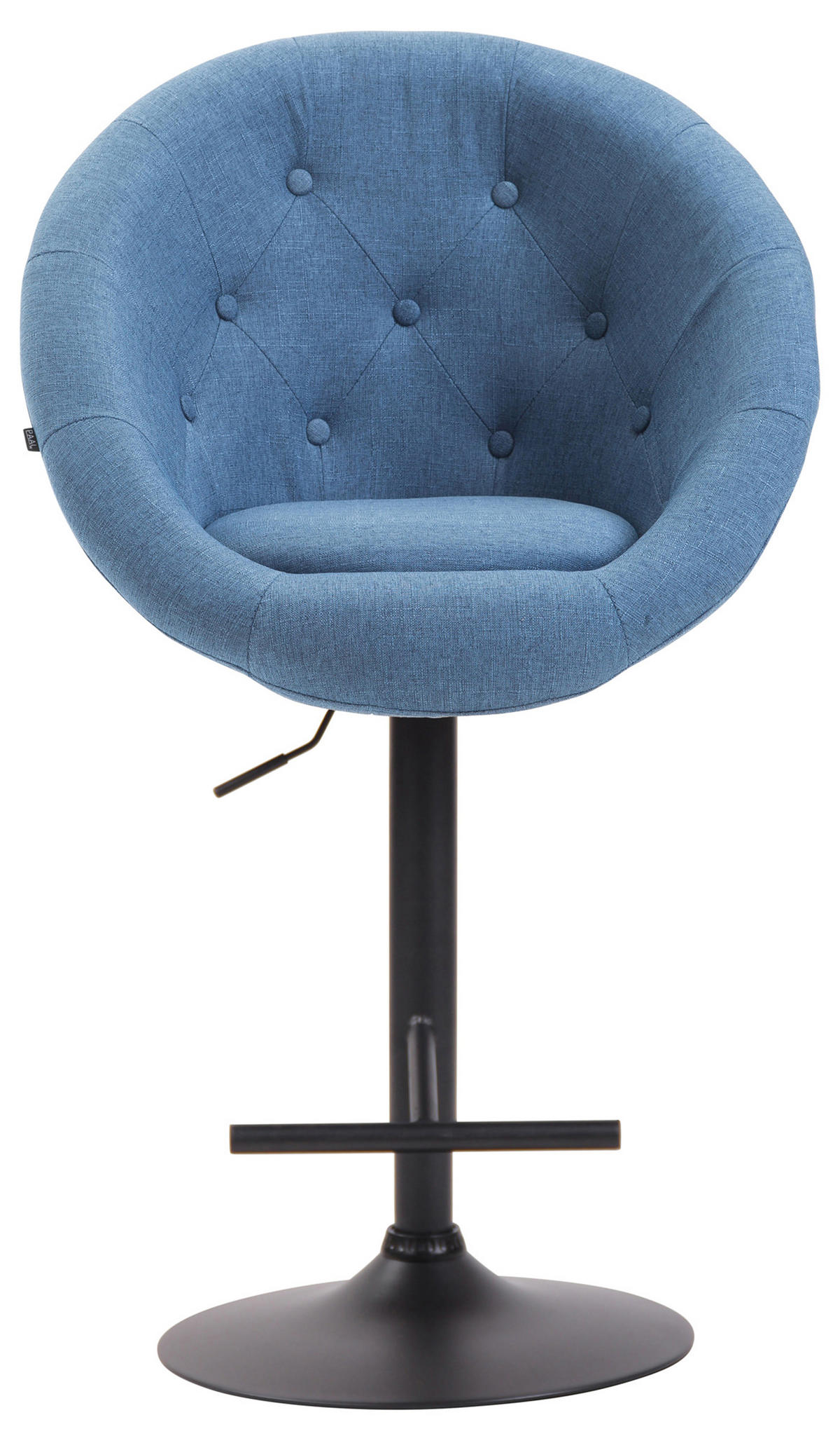 BARHOCKER Landern Stoff schwarz blau - Blau/Schwarz, Textil (65/128/57cm) - TPFLiving