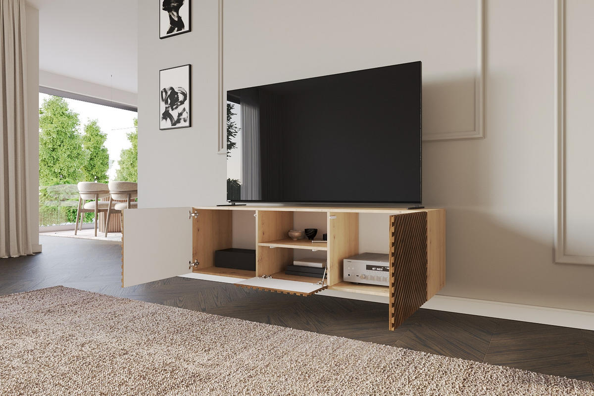 LOWBOARD ZENO-W 140x40x41 cm - Artisan / Katania - Eiche Wotan, Holzwerkstoff (140/40/41cm) - ALTDECOR