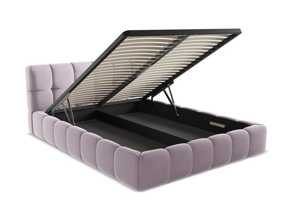 POLSTERBETT mit Bettkasten und Lattenrost 180x228 Violett - Lila/Flieder, Kunststoff/Textil (160/200cm) - Makamii
