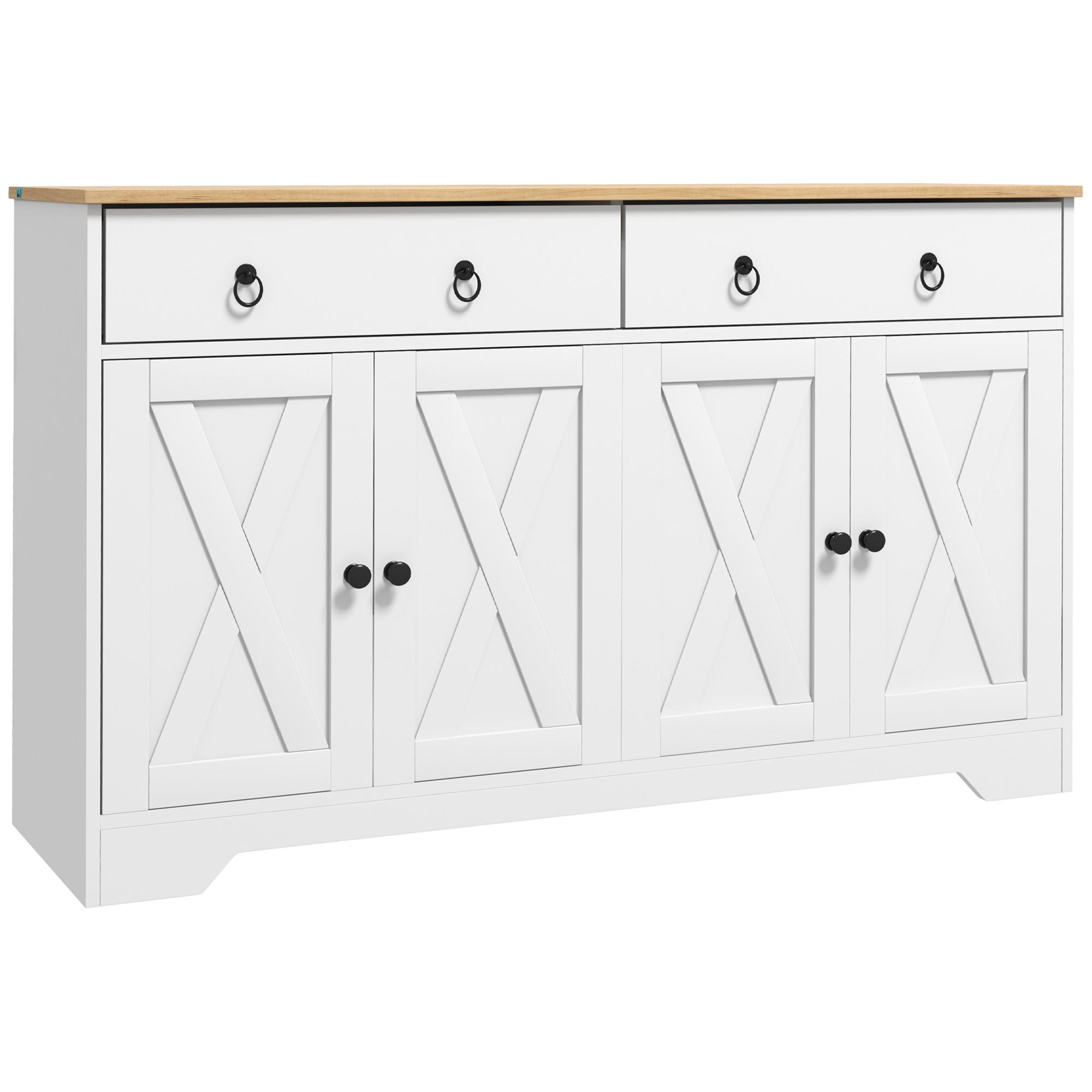 Pangivo Sideboard Weiß 121x75x37 cm