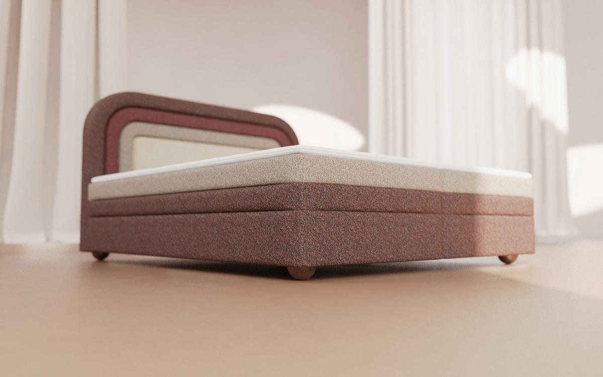 KONTINENTALBETT - Boxspringbett Nest 160x200 - Kupferfarben - Aragon 59 + Aragon 62 + Aragon 3 + Aragon 1 - Kieferfarben/Kupferfarben, Holzwerkstoff/Textil (160/200cm) - Möblo