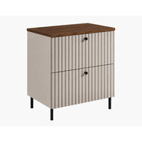 BADEZIMMERSCHRANK: Kaschmir / Platte Nusseiche / Griffe Schwarz / Beine Schwarz, 60 x 46 x 73,6 cm - Kaschmir/Schwarz, Holzwerkstoff (60/73.6/46cm) - 3XE LIVING