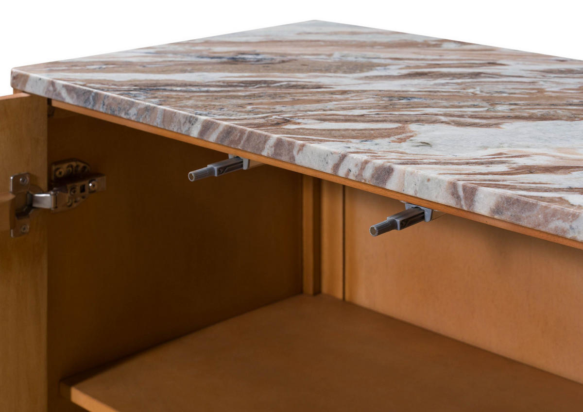 SIDEBOARD Mango 160x45x85 beige lackiert LUGANO #101 - Beige, Holz (160/85/45cm) - Massivmoebel24