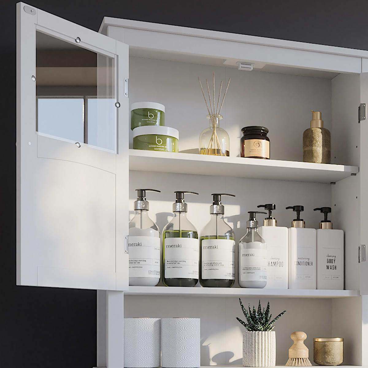 TOILETTENSCHRANK Bianco Weiß 69 x 171 cm - Weiß, Holzwerkstoff (69/171/19.8cm) - Vicco