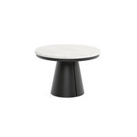 ESSTISCH CALMA Bis - Weiß Hochglanz/Schwarz, Holzwerkstoff/Metall (120/120/76cm) - Meblini