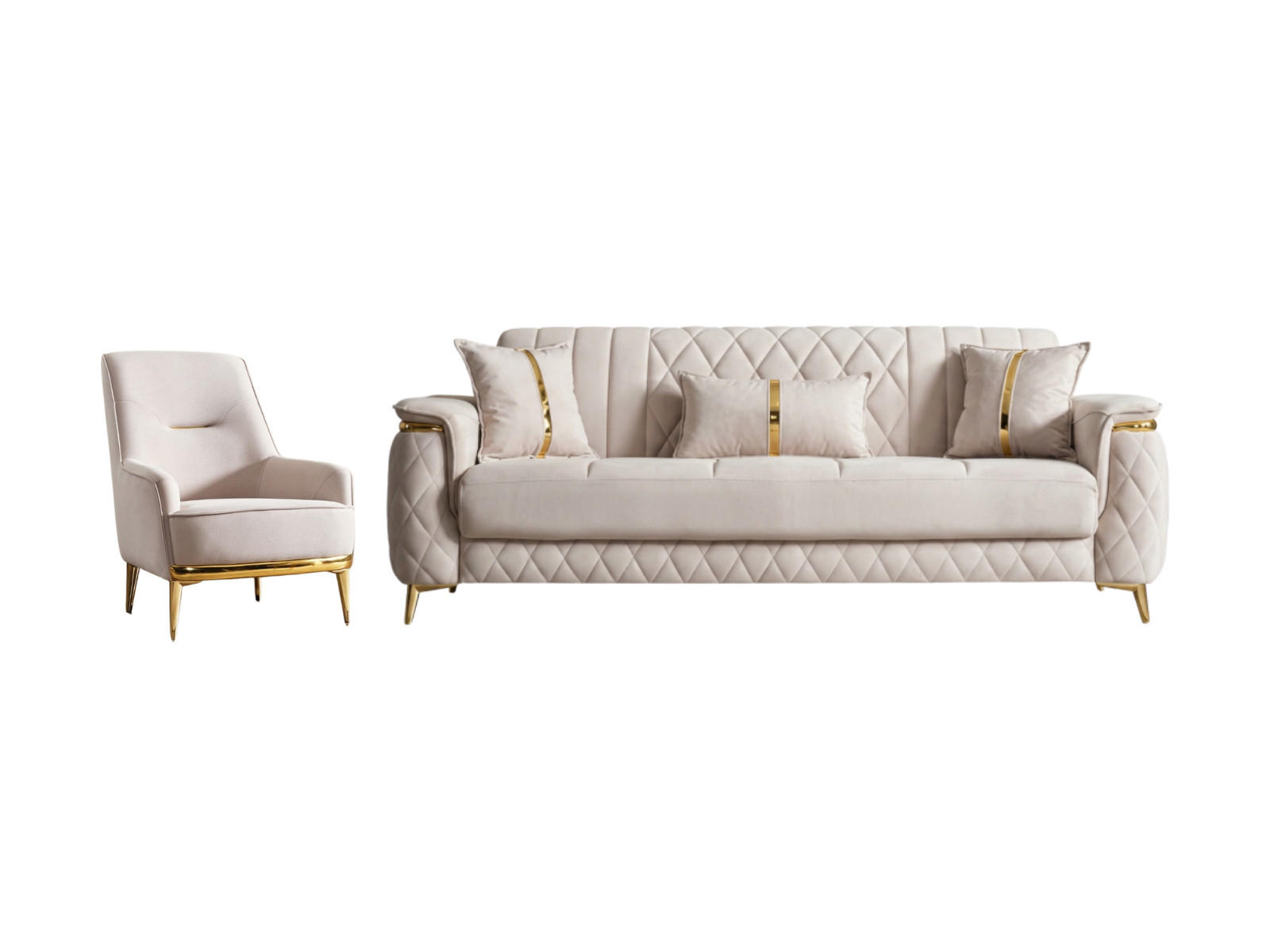 XXXLutz Sitzgarnitur Beige 240x90x98 cm