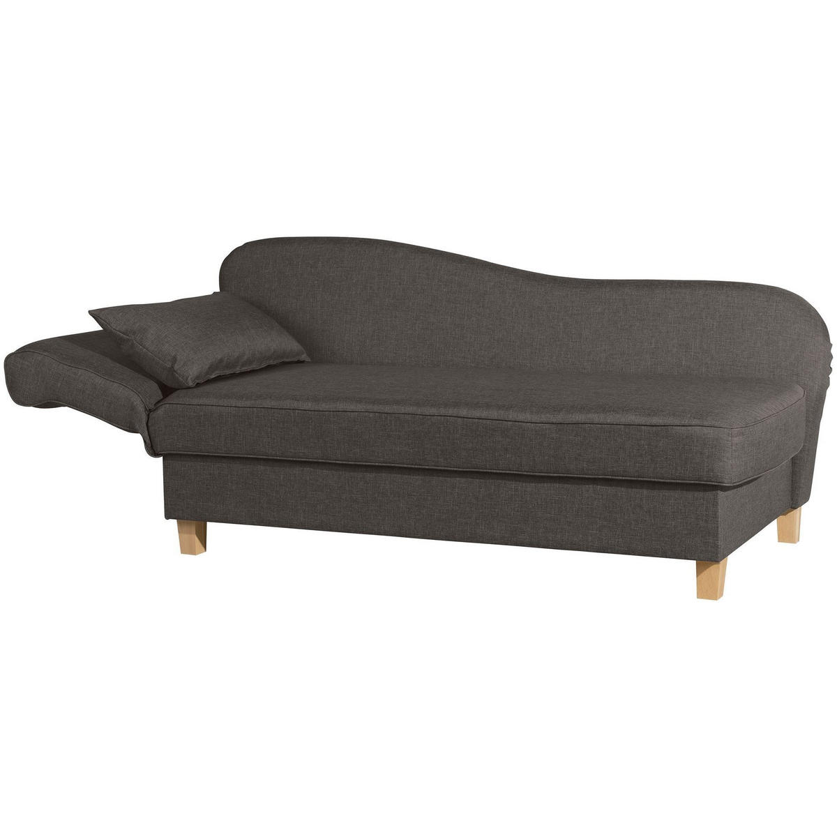RECAMIERE mit Armteil links klappbar Katia Bezug Flachgewebe Buche natur / braun - Braun, Kunststoff (190/82/88cm) - 58aufmkessel