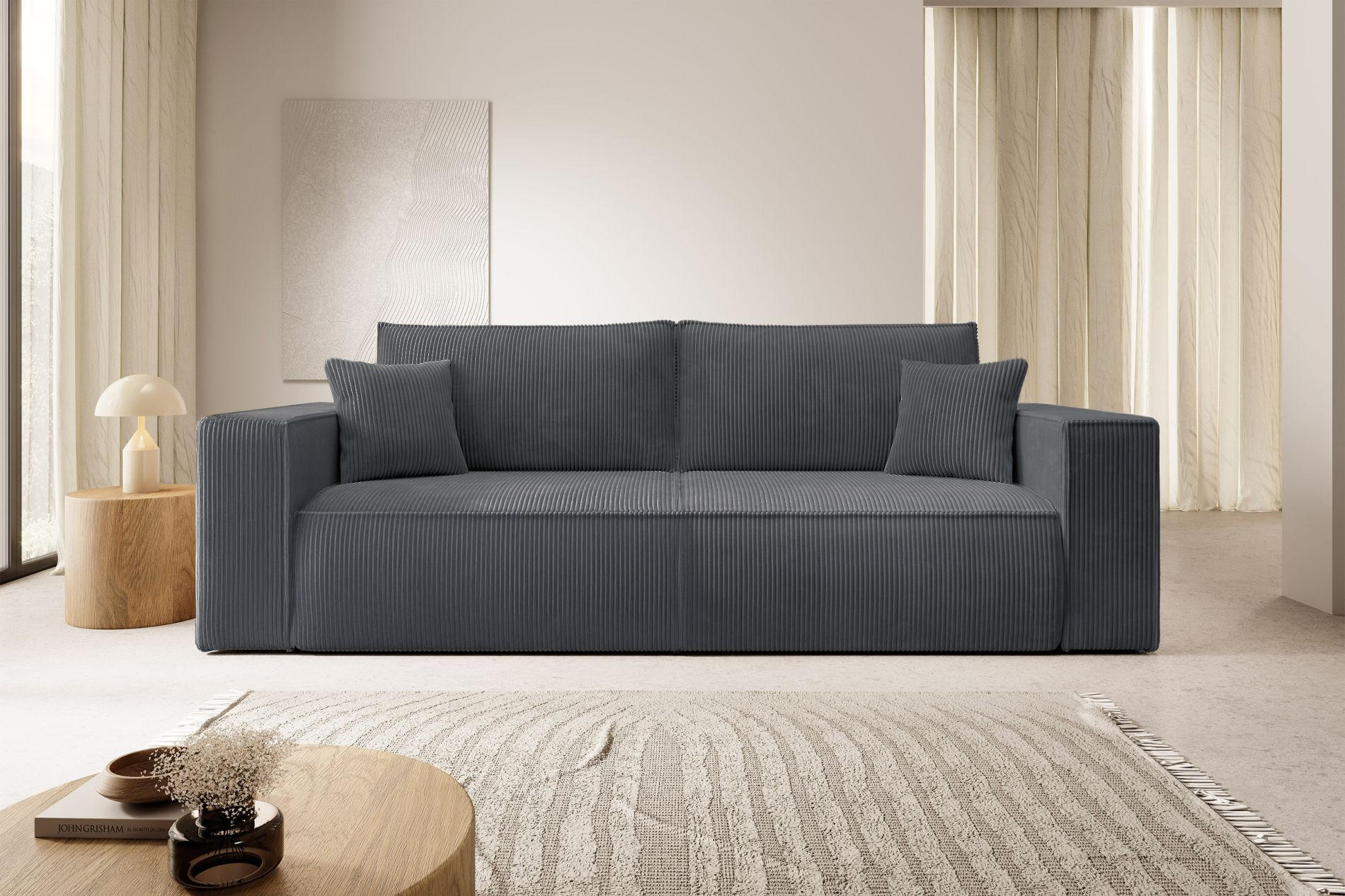 Thumbnail - Selsey Schlafsofa, Grau, Textil, 3-Sitzer, 257x85x102 cm, Wohnzimmer, Sofas & Couches, Schlafsofas